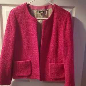 J. Crew Vibrant Pink Tweed Blazer